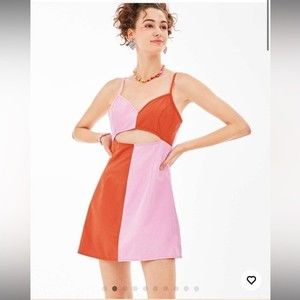 CIDER RETRO 60s 70s Disco Inspired Colorblock Dress